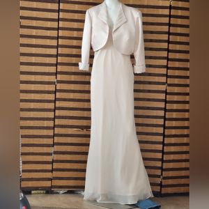 Cachet champagne color line formal dress and jacket